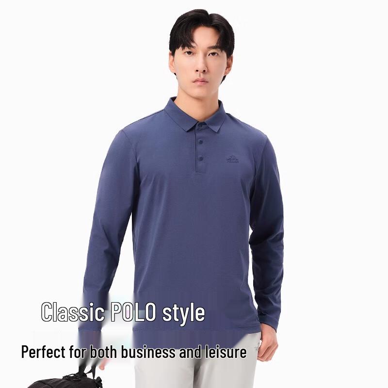 Pelliot Men's Quick-Dry Long-Sleeve Polo T-Shirt