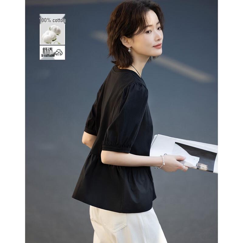 Demana Oxygen Pure Cotton Puff Sleeve T-shirt L