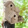 Outside Wooden Bird Nest Natural Wood Bird Hut Hummingbird House Clearance Bird Wild Nest Birdhouse Decor Garden For Craft Home