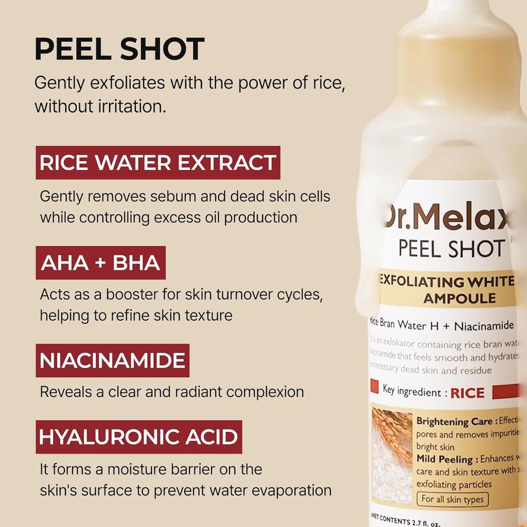Dr.Melaxin Peel Shot Glow White Rice Peeling Ampoule WHITE RICE/BLACK RICE