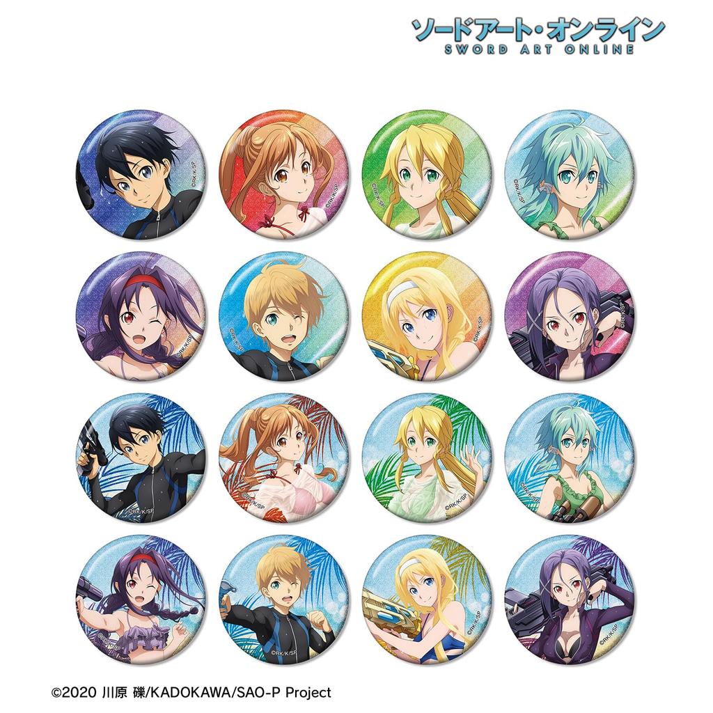 Sword Art Online Original Illustration Water Gun Battle Trading Glitter Can Badges Box of 16 Ver.