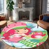 1pc Strawberry Princess4 Print Round Carpet Chair Round Carpet Suitable for Bedroom Living Room Home Decorative Carpet