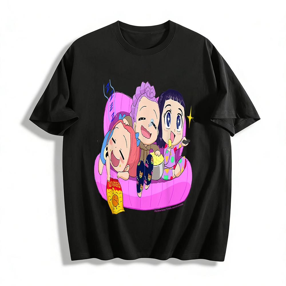 

Magical DoReMi Pajama Party Print Tops Anime Peripheral Casual Loose Shirts For Men Women Pure cotton T-shirt XXS