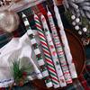 2PCS Christmas Taper Candles Soy Wax Green Red New Year Candle Flameless Decorative Candles for Table Décor Gifts