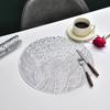 Creative Round Table Mat PVC Bronzing Decorative Leaf Pattern Thermal Insulation Mat Multi-color Table Mat