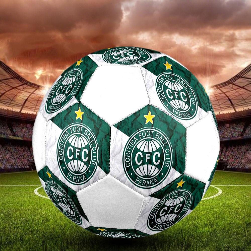 Coritiba FC Size 5 Soccer Ball, Machine-Stitched PVC, Durable & High Bounce, All Ages Fit, Fan Merchandise, Matches & Outdoor Use.