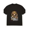 White T-Shirt Bear Graphic with Russian Text Casual Wear for Men Summer Outfit Streetwear Fashion