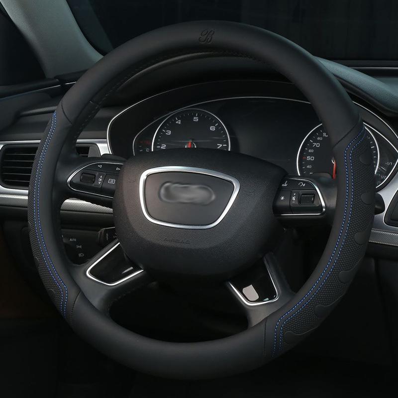 3D Embossed Steering Wheel Cover - Business Style, Comfortable, Breathable, Year-Round Massage for Cars