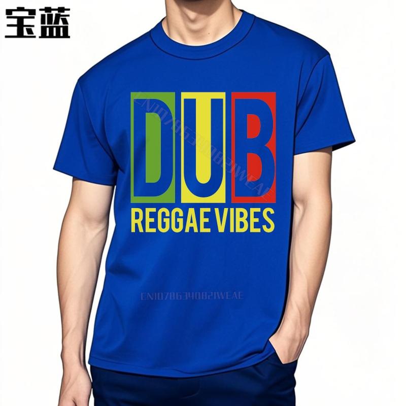 100% Cotton Tshirt for Man Dub Reggae Vibes Colors Soft Short Sleeve Shirt Trendy Short Sleeve Short Sleeve Shirt