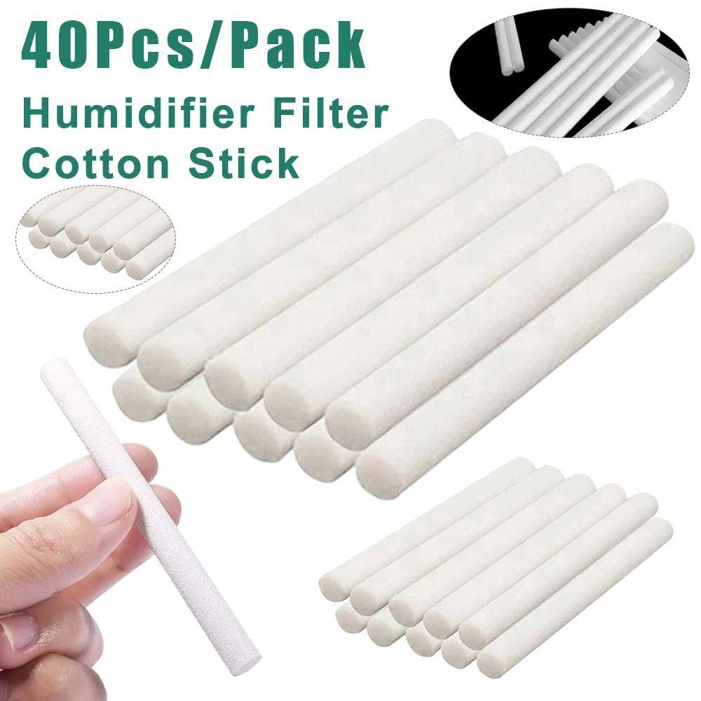 40Pcs Cotton Humidifier Sponge Sticks 8mm Air Humidifier Sponge  For USB Humidifier Aroma Diffuser
