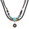 Multi-Layer Vintage Coin Pendant Leather Beaded Weaved Prayer Necklace Fashion Jewelry Gifts