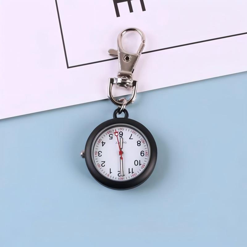 Keychain Pocket Watch Quartz Analog Nurse Fob Watch Clip On Mini Pendant Watch Minimalist Watches For Medical Staff Student Exam