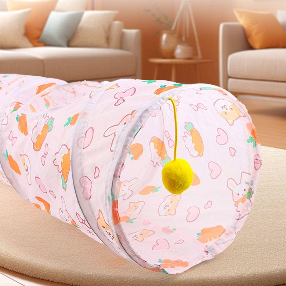 Foldable Cat Play Tunnel Printed Cat Channel Universal Cat Tent Nest  Small Pet