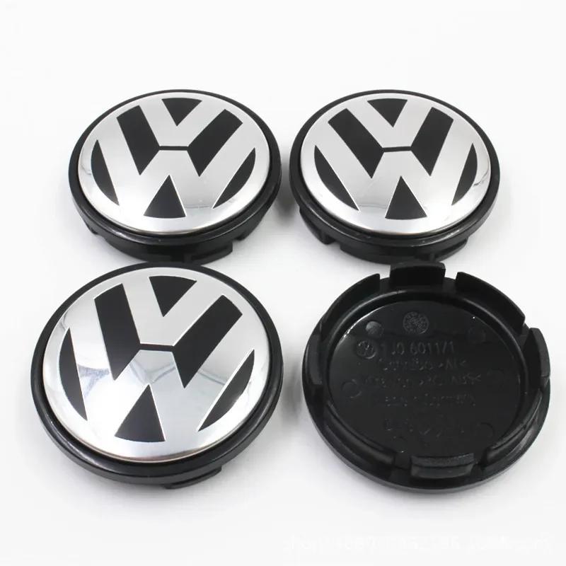 Nowe Nowe 4 szt. 65mm Naklejka z Emblematem na Koło Samochodowe 60mm Osłona Piasty Do Volkswagen VW Jetta R Rline Touran POLO Golf MK4 MK5 MK