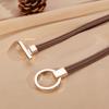 Simple Women Leather Belt Fashion Metal Buckle Slim Belt Adjustable Skinny Waist Belt for Dress,Jeans,Coats&Pants