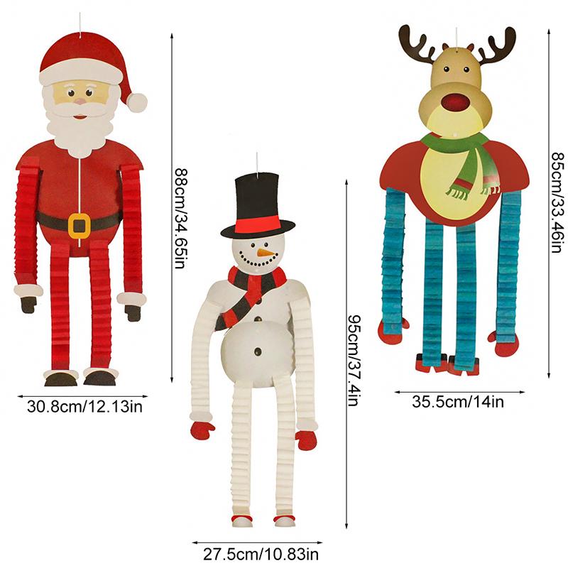 Christmas Cartoon Style Cute Home Decoration Store Window Display Santa Claus Style Christmas Tree Ornaments 1PC/3PCS