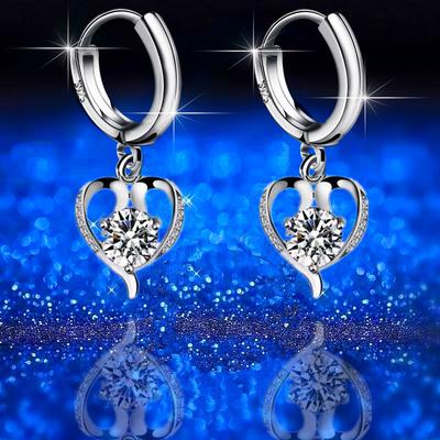 New Love Water Drop Earrings Earrings Shiny Zircon Earrings Diamond Short Female Earrings