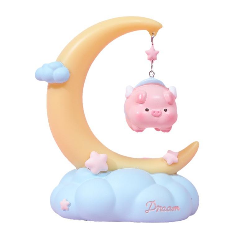 Moon Fairy Tale Night Lamp - Creative and Cute Resin Rubber Star Lamp - Warm Color Bedside Night Lamp - Birthday Gift