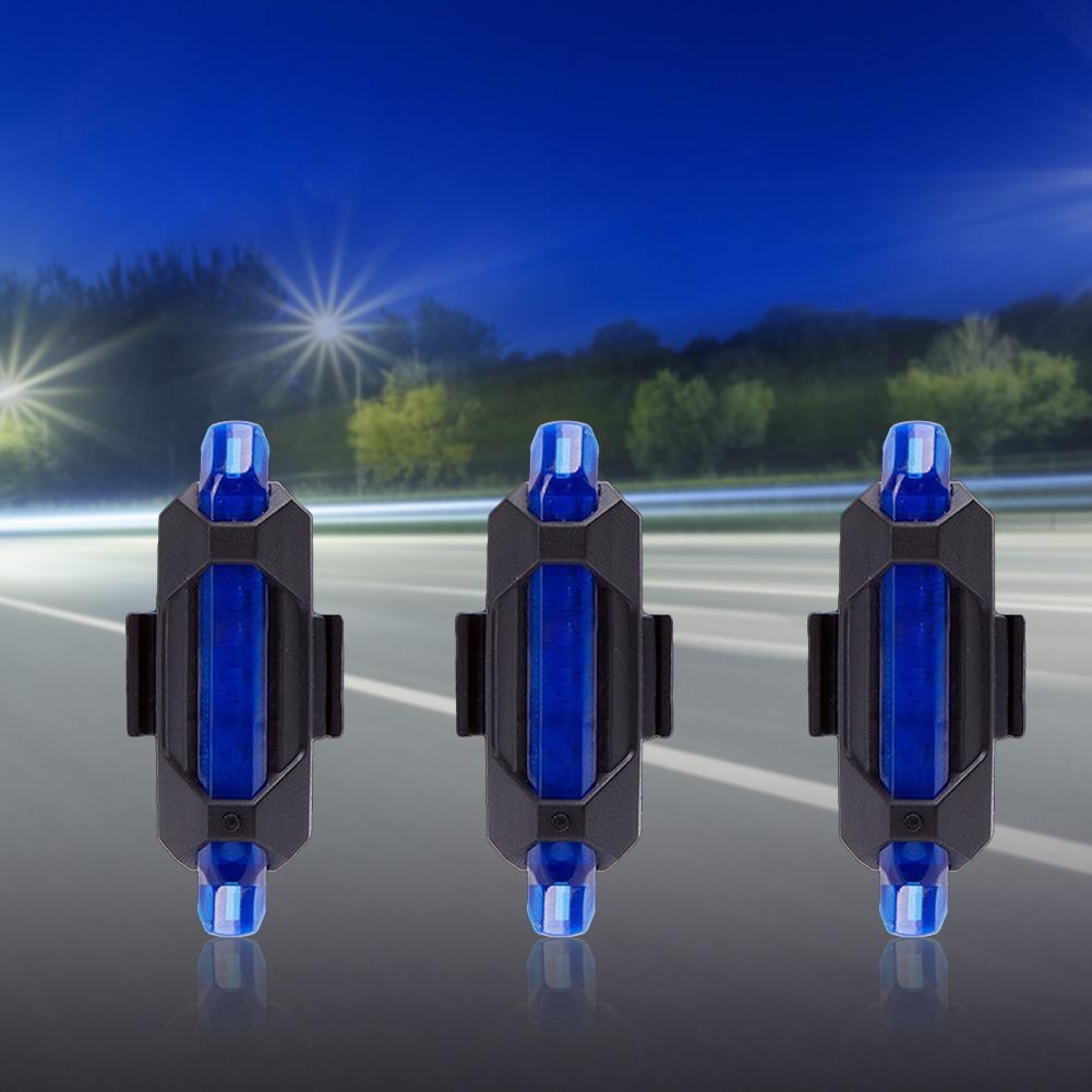 

USB Rechargeable LED Bike Tail Light Red Blue White 3 Modes Waterproof Lightweight High Intensity Bike Rear Helmet Light Fits on any Bicycles Acid blue#0