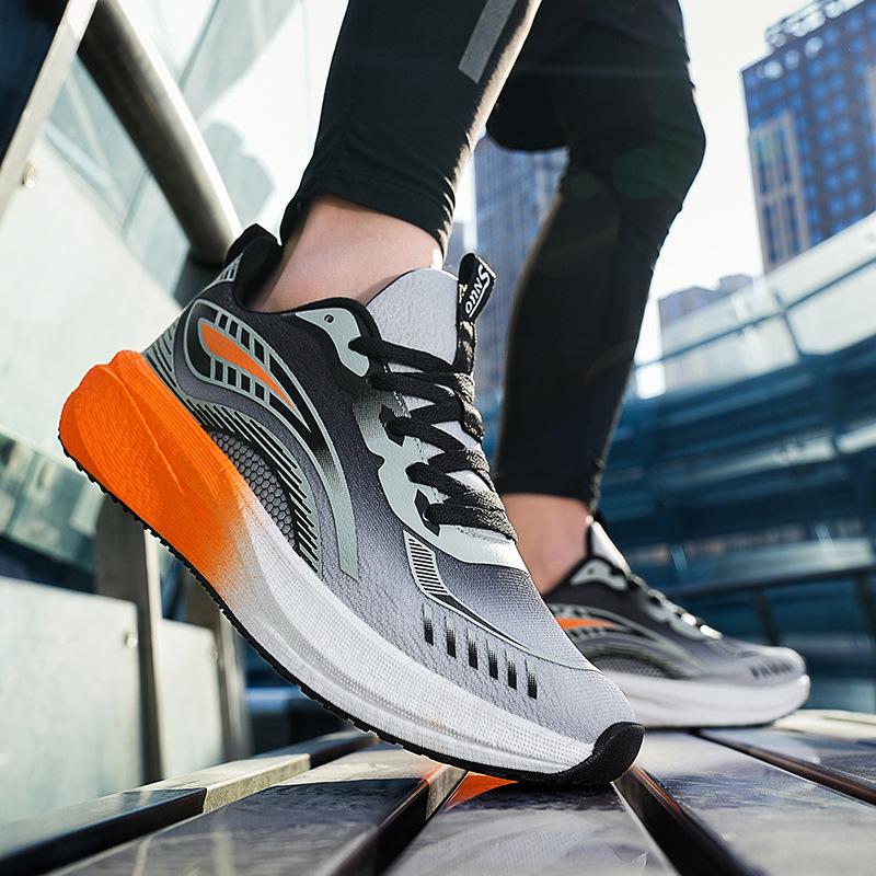 Summer new popcorn shock-absorbing running shoes mesh breathable casual shoes rubber carbon plate sports shoes