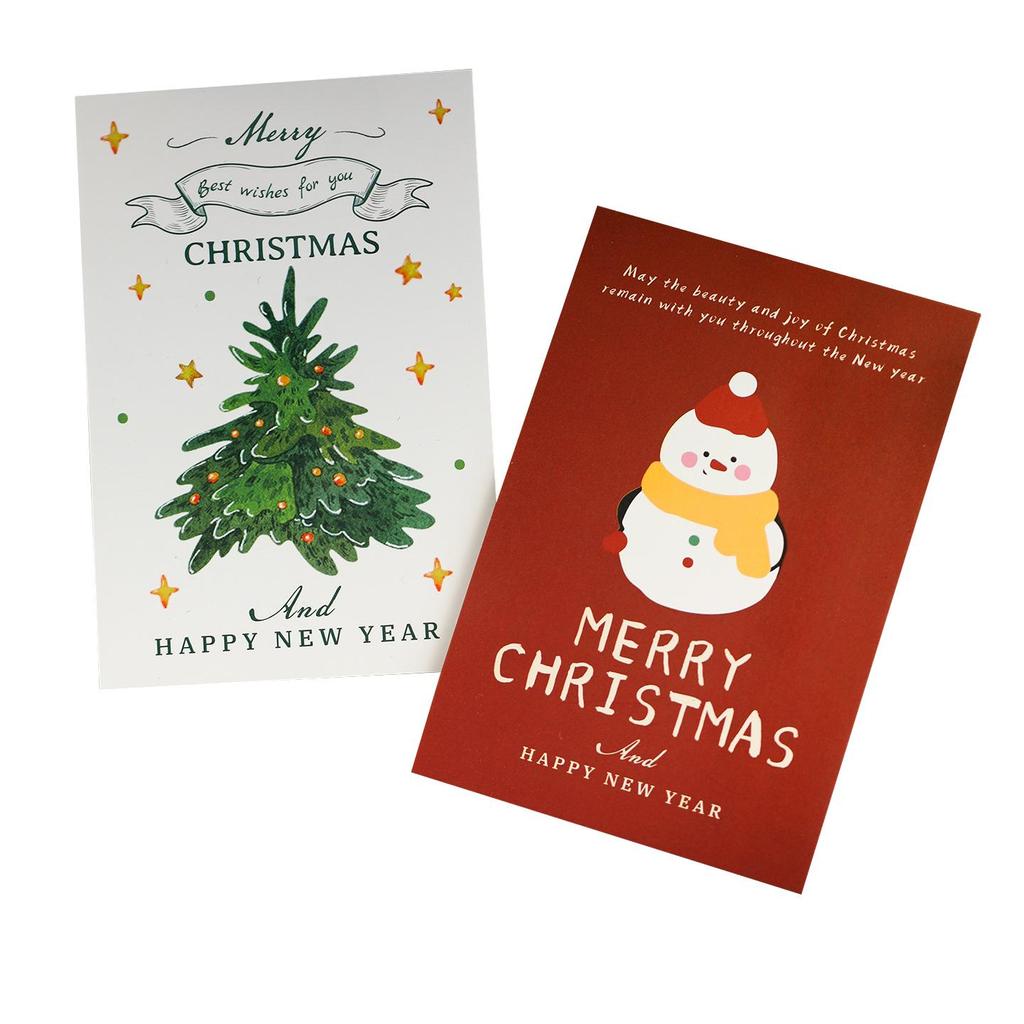2025 Creative Cartoon Christmas Card: DIY Single-Page Gift with Handwritten Festival Blessing