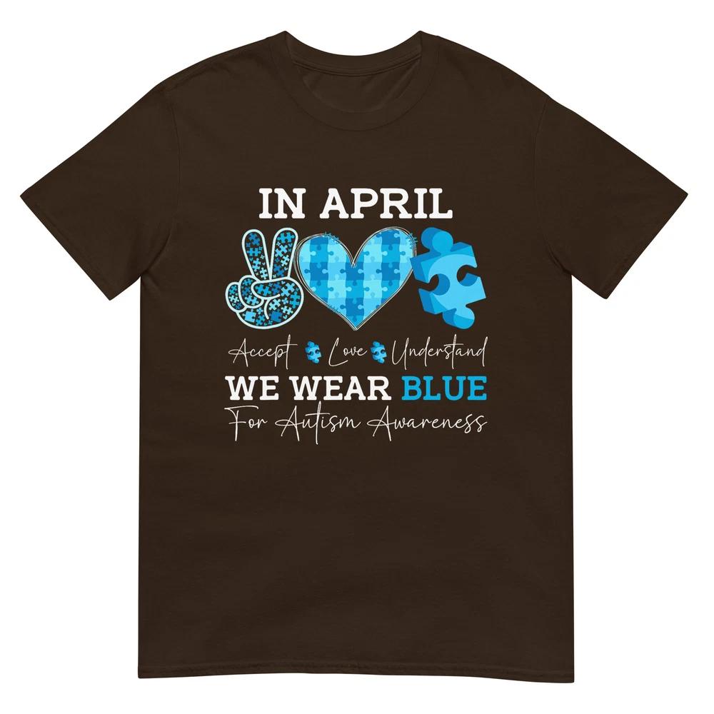 In April We Wear Blue Autism Awareness Unisex Unisex Kids Autism Tshirt
