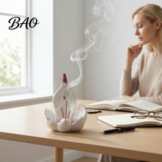 Meditationszubehör Lotus Rückfluss Räucherkegelhalter, Harz Kegel Diffusor, Schreibtisch Beruhigendes Zimmer Dekor Aromatherapie Halter für Yoga Tee Schlafzimmer
