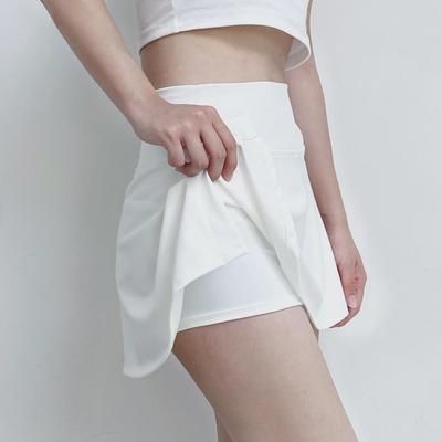 Damen Sportrock mit hohem Bund und doppeltem Schlitz mit elastischen Shorts