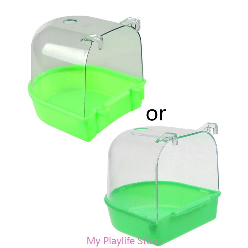 

Ящик для купания птиц с прозрачным верхом, подвесная клетка для купания попугаев, аксессуар для мелких птиц, попугаев, канарейок, волнистых попугайчиков, неразлучников зелёный