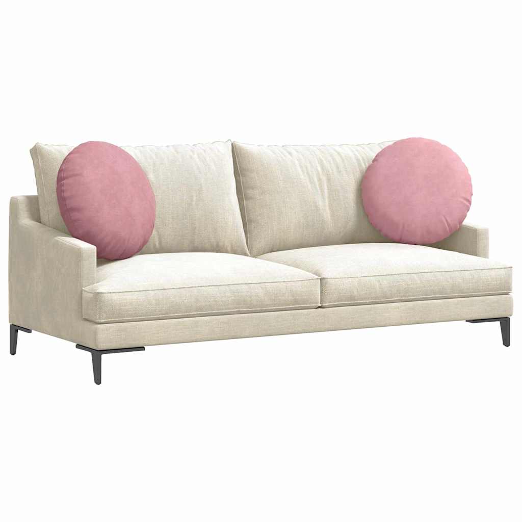 Seat Cushion 2 pcs Pink Ø50 x 19 cm Velvet