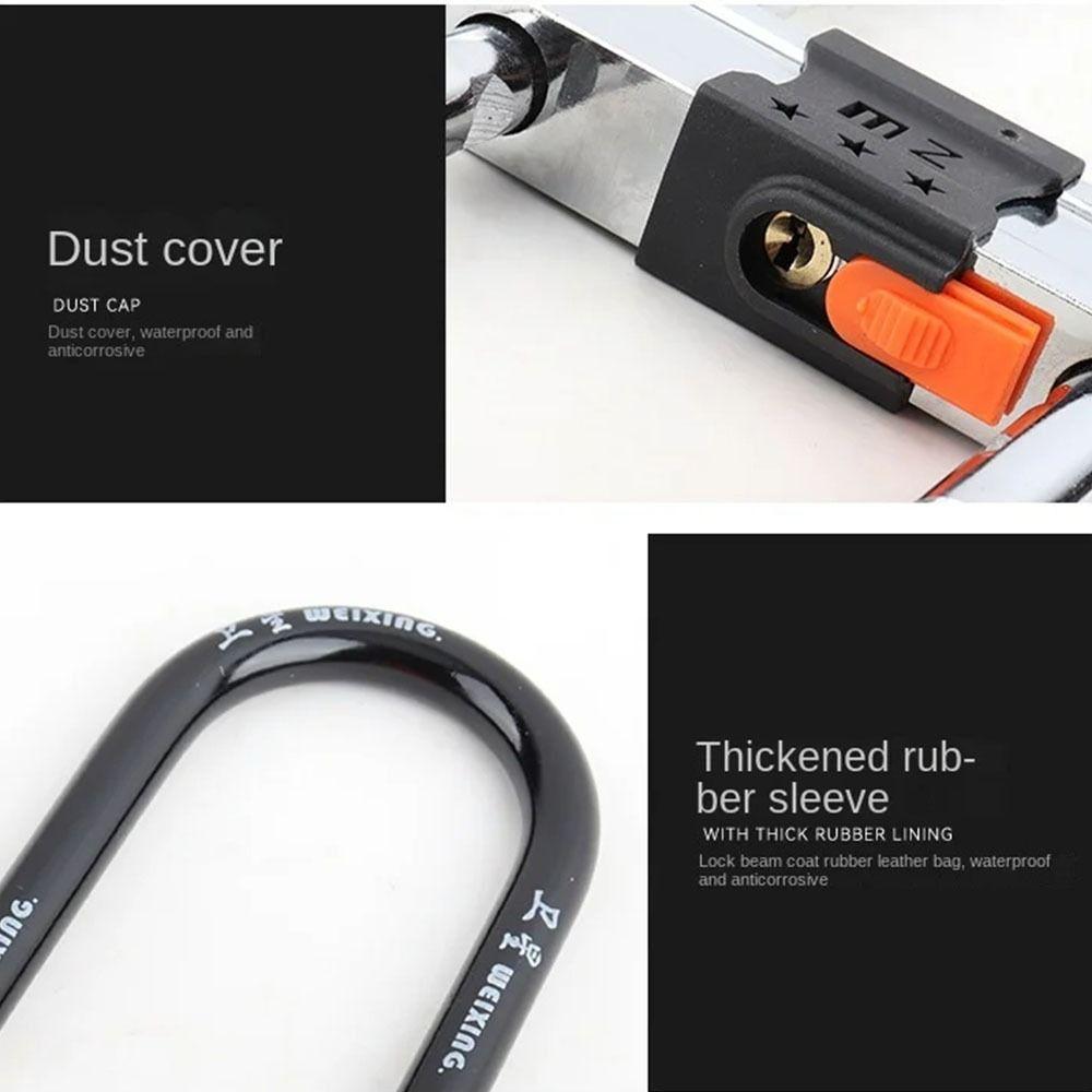 with Dust Cover Long Large Lock Shop Office Security U Shape Glass Door Lock Mortise Lock  for Bike
