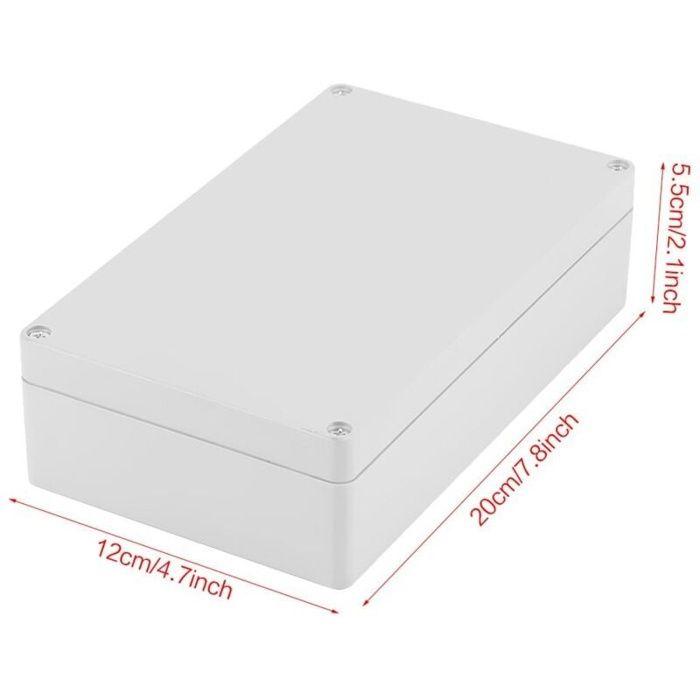 Boîte de jonction étanche 200×120×56 mm IP65 en ABS ignifuge — boîtier électrique extérieur