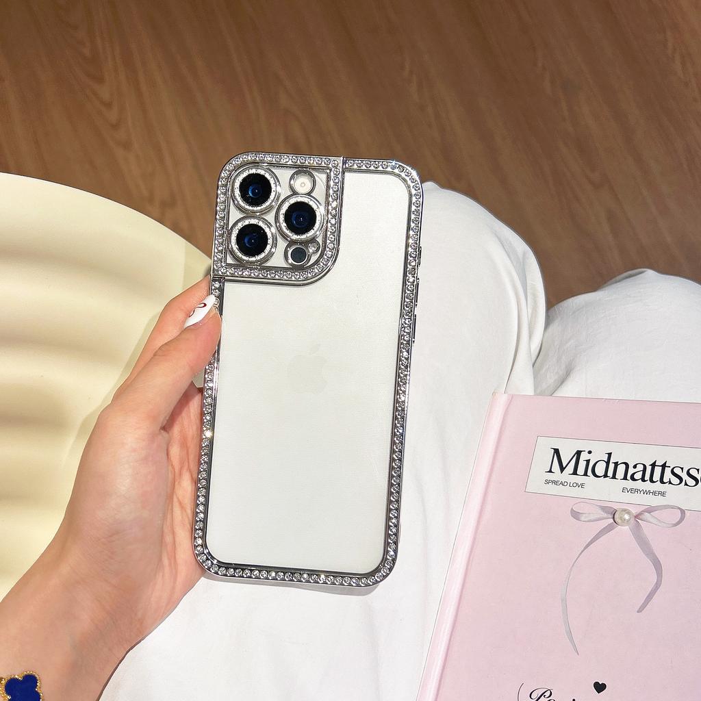 Niche Premium Transparent Flash Diamond Electroplating Transparent Applicable iPhone17Pro Max Apple 16 Mobile Phone Case 14/15