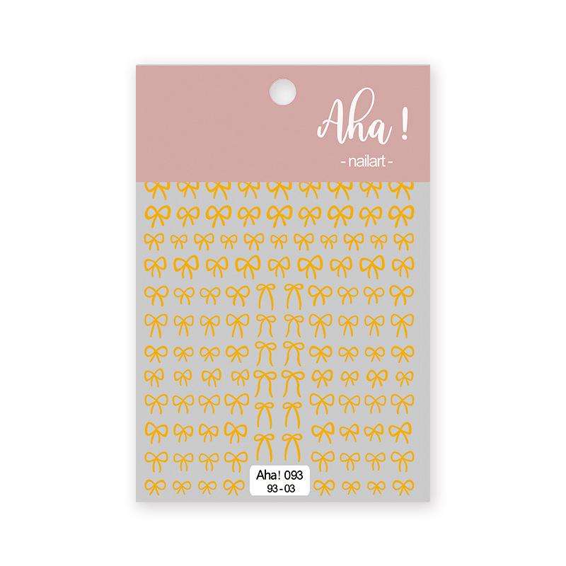 Nail Art 3D Bow Stickers: Thin Black, White, Gold, Silver Decals