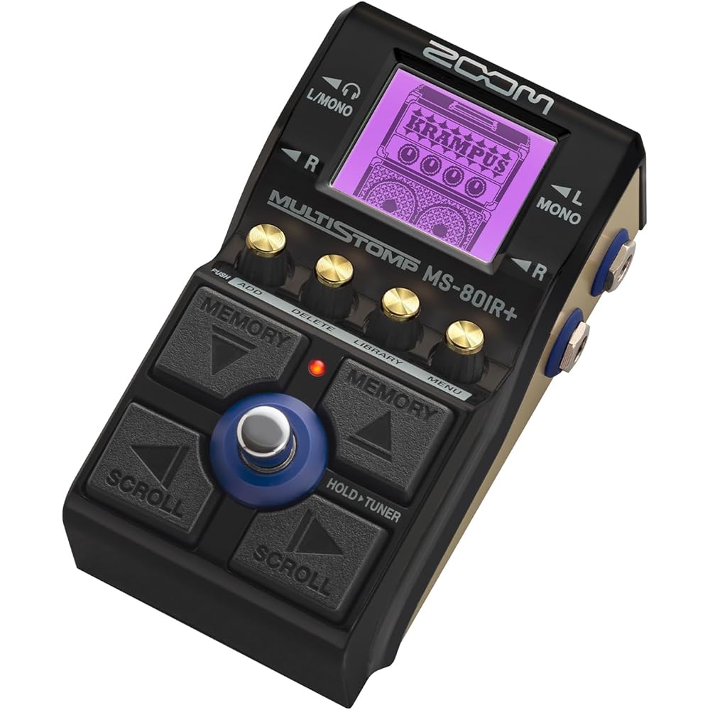 ZOOM MS-80IR Plus Мультипедаль с симулятором кабинетов IR, 23 модели гитарных усилителей, 80 звуков усилителей, 50 пресетов, Черный, Легкий и компактный, Серия MS