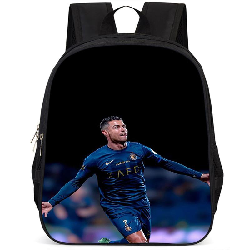 Spacious 15 Inch Cristiano Ronaldo School Backpack For Kids Lightweight Oxford Fabric