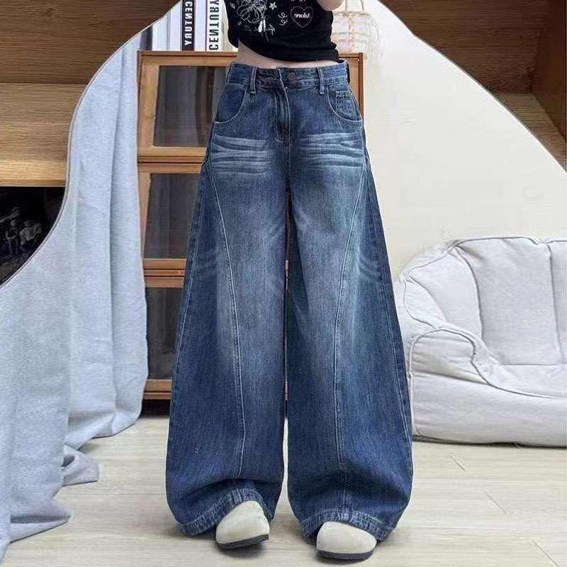 

Women s Plus Size Washable Wide Leg Scythe Jeans - Autumn Slimming Straight Leg Pants 3XL