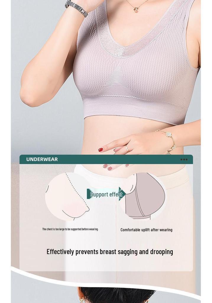 Mom's Wire-Free Vest Bra: Stylish, Comfortable Sports Bra for Middle-aged & Elderly Women - Cooling, Thin Design for Summer
