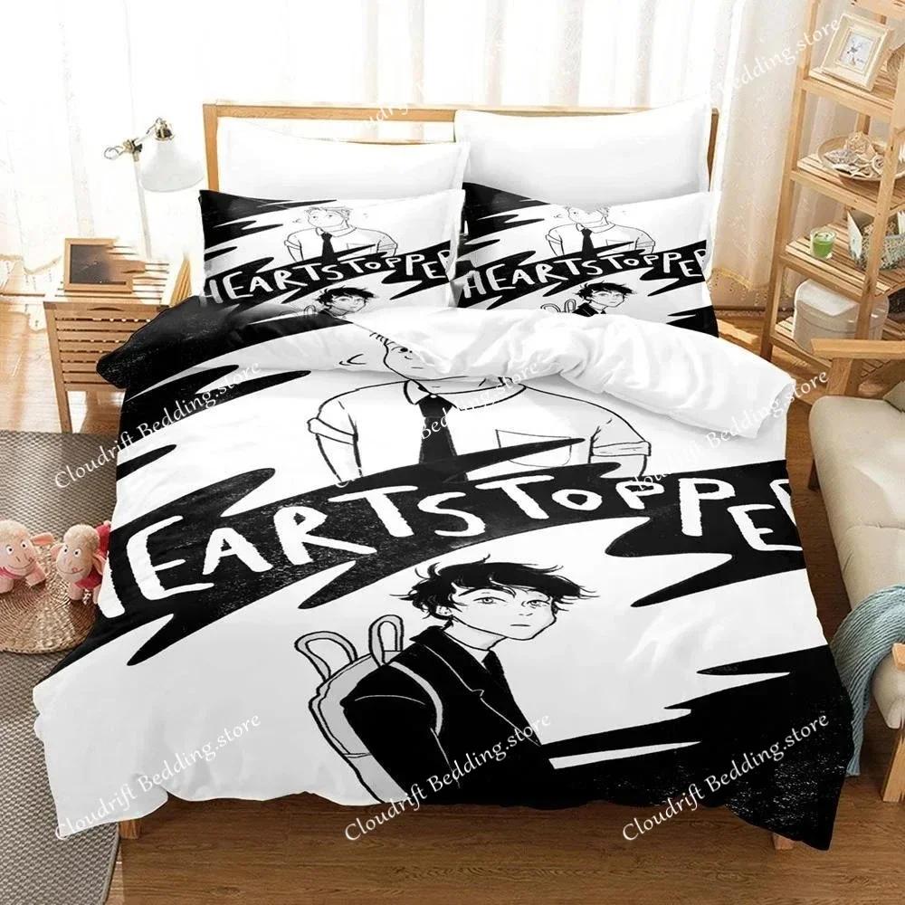 Heartstopper Bedding Set Movie Bedding Sets Duvet Cover Anime Bedroom Bedclothes Pillowcases026