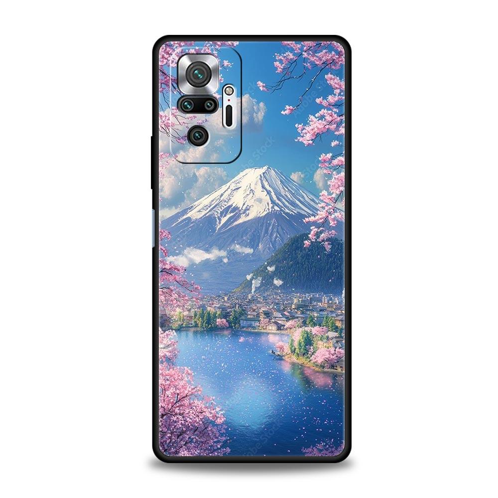 Japan Mount Fuji Painting Cherry Blossom Phone Case For Xiaomi Redmi Note 14 13 5G 10 11 12 Pro Plus 4G 14C 13C 12C 10C Cover