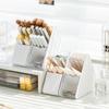 Plastic Slanted Pen Holder Multi Compartments Clear Slots Durable Desk Organizer for Home Office School Student Stationery Storage