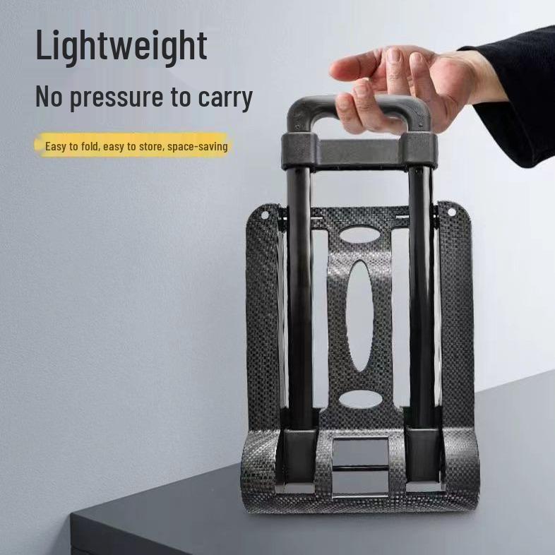 Lightweight Folding Shopping Cart - Compact Hand Trolley for Groceries and Luggage