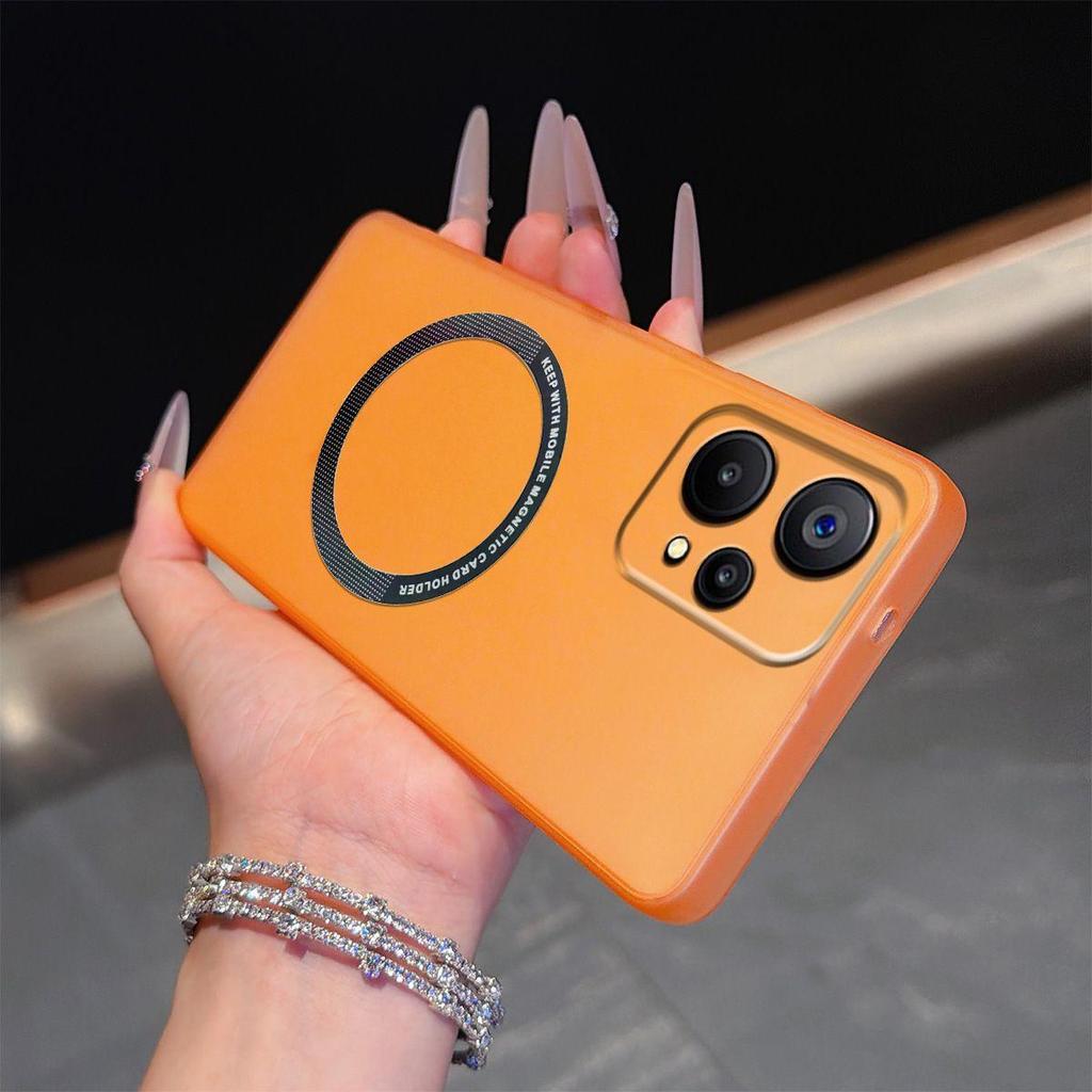 Magnetic Semi‑Transparent Matte Phone Case for Realme 9 5G 4G,9 Pro+,9 Pro,Narzo 50 Pro 5G Soft TPU Shockproof Cover