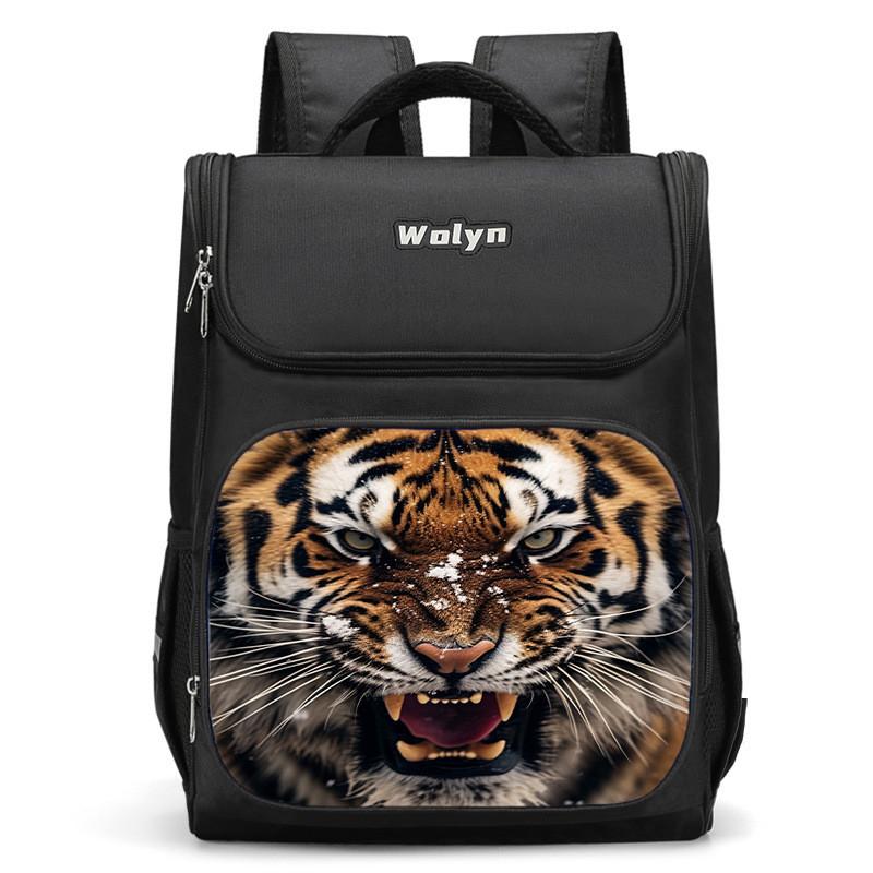 Stylish And Durable Tiger Backpack For Elementary School Kids Unisex High Capacity