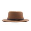 New spring and autumn top hat women's fashion British woolen hat flat top gentleman retro solid color hat