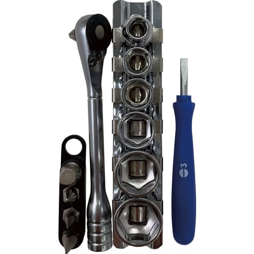 SIGNET 13-Piece 1/4" Drive, 52-Gear Mini Ratchet Handle, Short Bit Socket Set (28274)