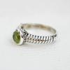 Natürlicher Peridot Ring, Kleiner runder Ring, 925er Sterlingsilber Design Ring, Geschenk für sie, Verlobungsring, August Geburtsstein Handgefertigter Ring