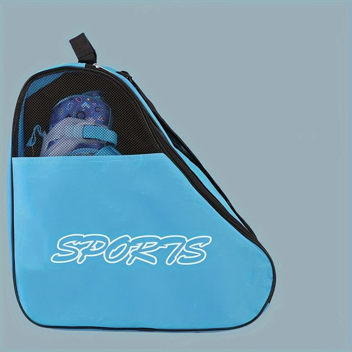 

1pc 3-layer Skating Bag, With Adjustable Shoulder Strap, Large Capacity Thick Breathable Storage Bag, For Roller Skates синій