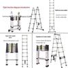 Jinluba Aluminum Telescopic A-Frame Ladder - Thickened, Stainless Steel, Bamboo Joint, for Household & Engineering Use