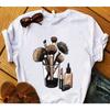 European and American Nail Polish Simple Women's Casual Cute Large Size Short-sleeved T-shirt Women Clothes Tops